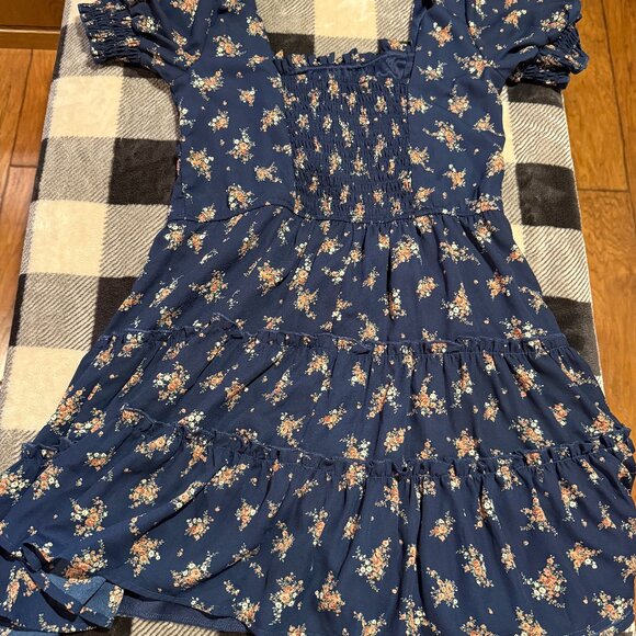 Trixxi Navy Blue and Floral Women's Dress - Picture 3 of 3